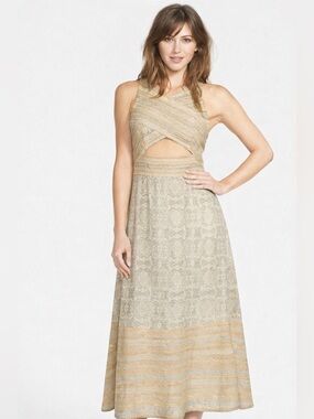 Free People Tribal Tale Cut Out Midi Dress